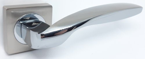 Ручка дверна KEDR R06 06-045 SN/CP ( сатин / хром )