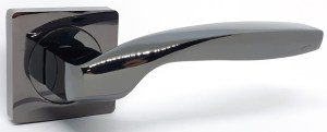 Ручка дверная KEDR R06 06-045 BLACK BN ( чёрный глянцевый )