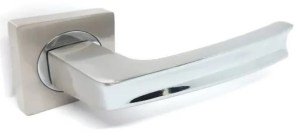 Ручка дверная KEDR R06 06-140 SN CP ( сатин / хром )
