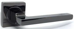 Ручка дверная KEDR R08-180 BLACK BN (чёрный глянцевый)