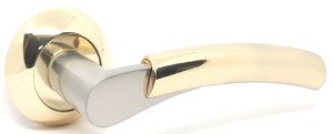 Ручка дверная KEDR R10-021 SN PB (сатин/золото)