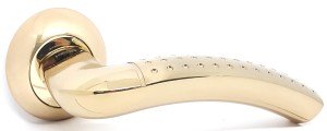 Ручка дверная KEDR R10-026 SB PB (матовое золото/золото)