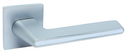 Ручка дверная KEDR R21-190 MCP/WH (матовый хром/белая вставка)