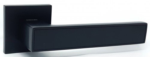 Ручка дверна KEDR R21-810 MBP/BL (чорний матовий/чорна вставка)