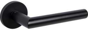 Ручка дверная FUARO SLR BARREL BL 24 чёрный тонкаая цинковая розета