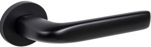 Ручка дверная FUARO SLR PRIDE BL 24 чёрный тонкаая цинковая розета