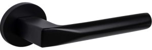 Ручка дверная FUARO SLR PRIZMA BL 24 чёрный тонкаая цинковая розета